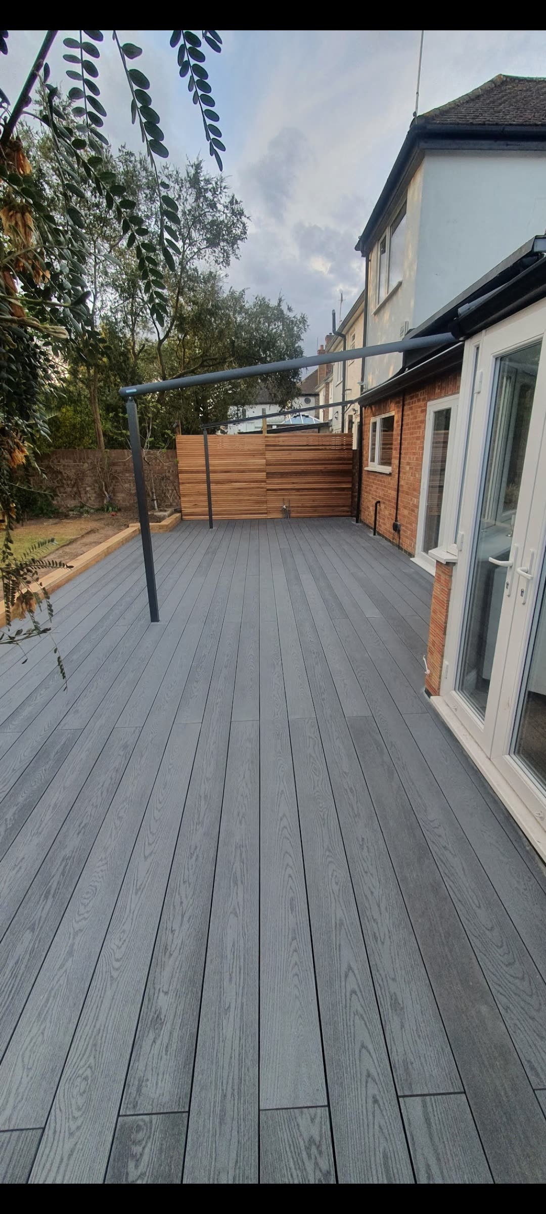 Composite decking, built and finished neatly.